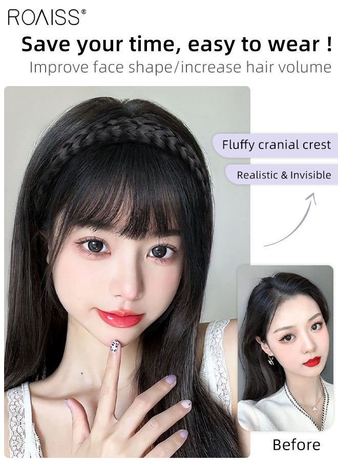 Headband In Bangs Hair Extensions Natural Black Bangs Modify Your Face Hair Extension For Daily Wear Hair Extensions Hair Topper