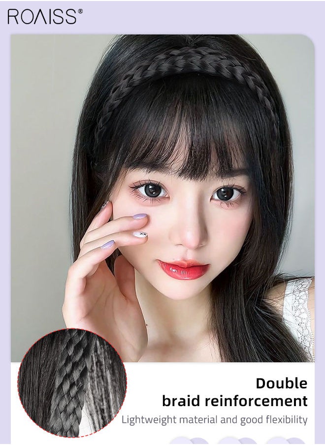 Headband In Bangs Hair Extensions Natural Black Bangs Modify Your Face Hair Extension For Daily Wear Hair Extensions Hair Topper