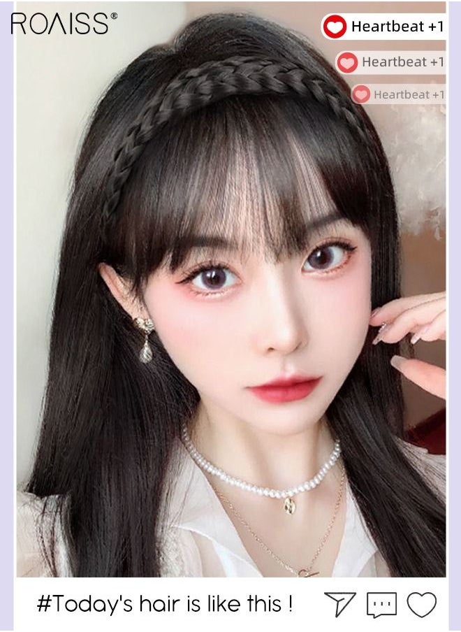 Headband In Bangs Hair Extensions Natural Black Bangs Modify Your Face Hair Extension For Daily Wear Hair Extensions Hair Topper