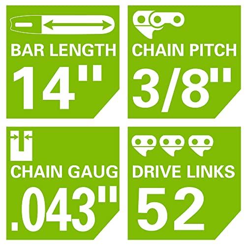 Greenworks 14-Inch Chainsaw Chain 2906802,Black and green - Image 2