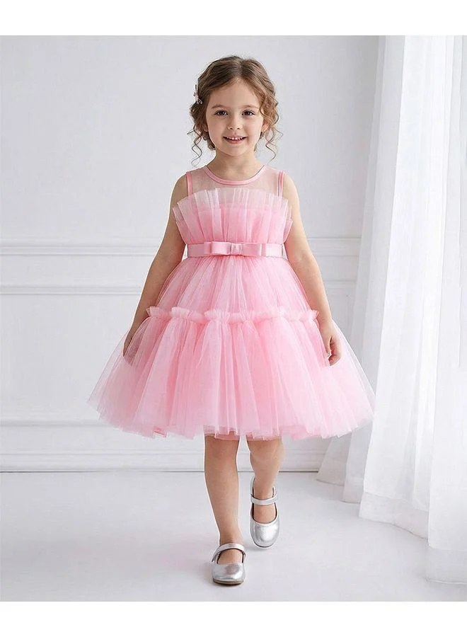Mark & Mia Mark & Mia Embellished Patterned Sleeveless Frock - Pink