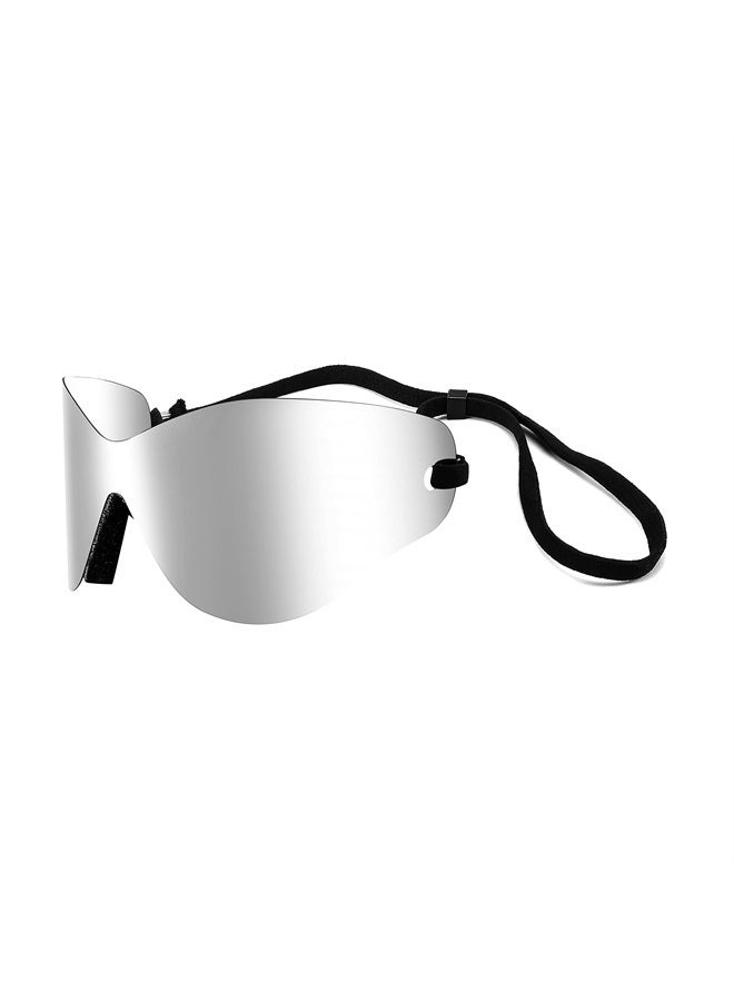 FEISEDY Oversized Rimless Y2K Sunglasses Women Men Futuristic One Pieces Wrap Around Big Shades B9093  - Image 1