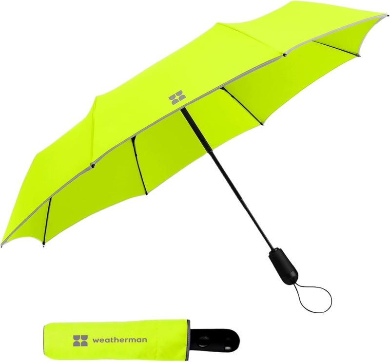Weatherman Umbrella - Premium Small Compact Mini Umbrellas for Traveling - Windproof Umbrellaas Resists Up to 45 MPH Winds - Traveling Umbrellasa for Rain, Wind, Purse, Pocket, Backpack, Car - Portable Travel Umbrellas Easy Auto Open Close w/ Strong Fiberglass Frame - Image 1