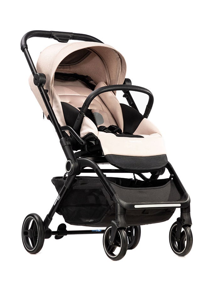 Hamilton - 360° Rotating Seat – MagicFold™ Technology, Foldable, Reflective Wheels with Suspension, Includes Protective Bag and Cup Holder, Adjustable and Manoeuvrable Pushchair – Lightweight Stroller – Folding Buggy – Khaki - Image 1