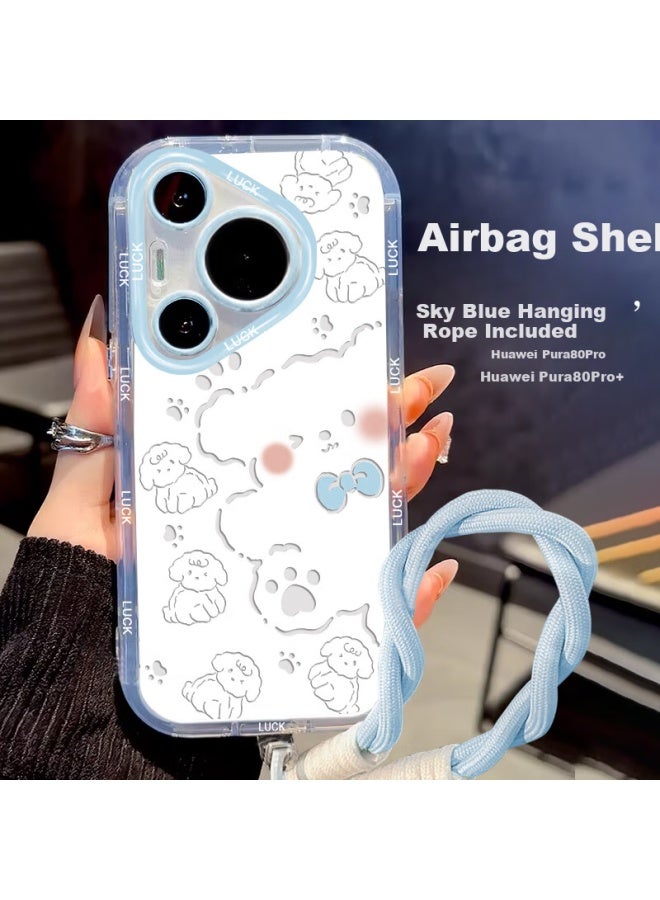 Sehan World Han Suitable For Huawei Pura80Pro Phone Case Huawei P80Pro/+ Protective Cover Lens Full Package Airbag Anti-Fall Scratch High-End Creative Transparent Soft Shell Men And Women Models With Lanyar - Image 1