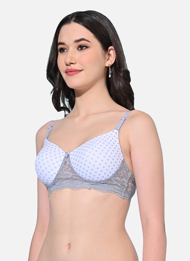 FIMS Printed Non-Wired Full Coverage Seamless Lace Everyday Bra With All Day Comfort - Image 2