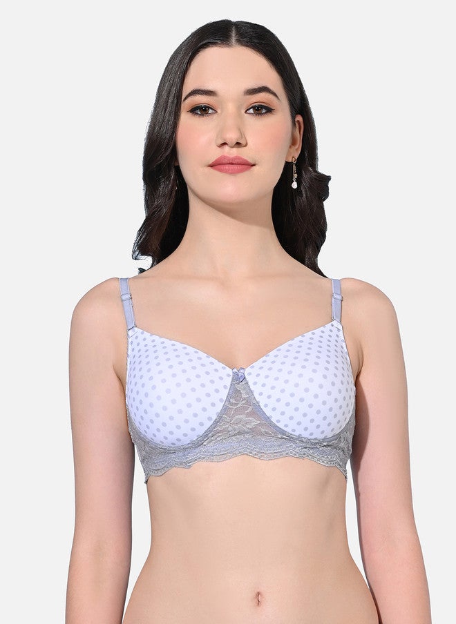 FIMS Printed Non-Wired Full Coverage Seamless Lace Everyday Bra With All Day Comfort - Image 1