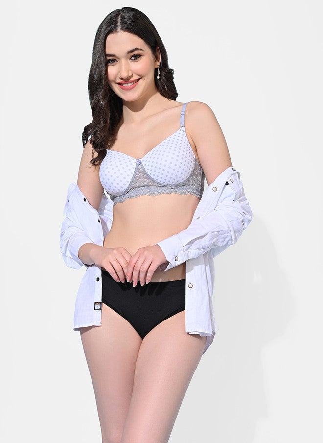 FIMS Printed Non-Wired Full Coverage Seamless Lace Everyday Bra With All Day Comfort - Image 4