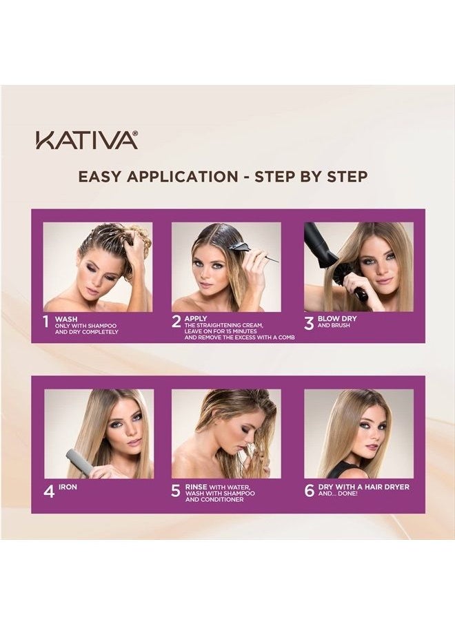 Kativa Brazilian Straightening Blonde Kit, 12 Weeks of Home Use Professional Straightening, with Olive Oil, Citrus Fruits and Keratin, for Straighter, Softer and Shinier Light-Coloured Hair  - Image 4