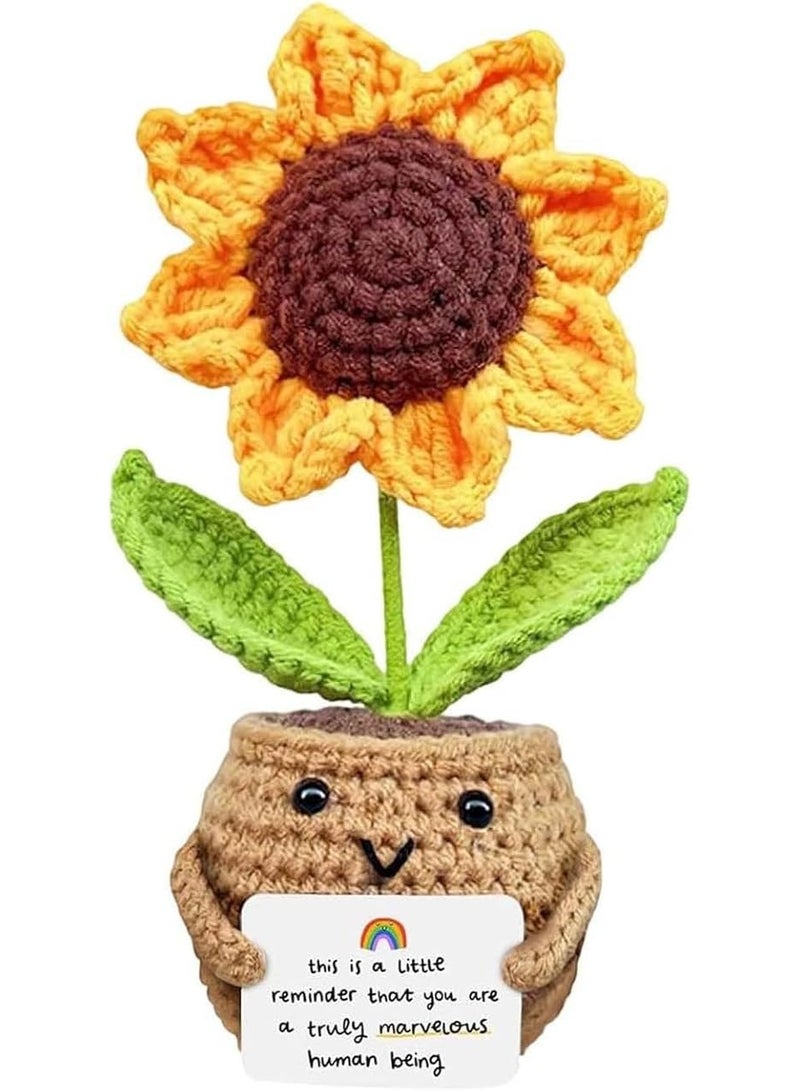 Happy Threads Handmade Crochet Sunflower Plant - Teacher Appreciation Gift - Image 4