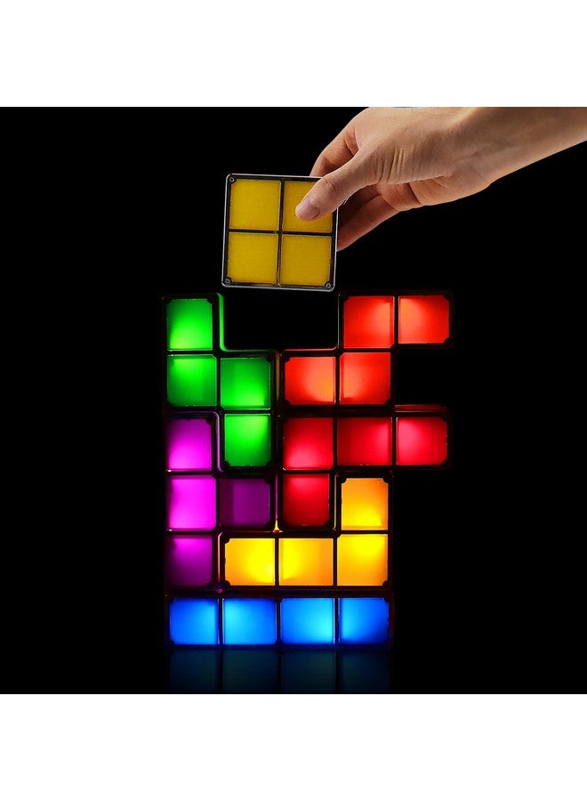 LOSCHEN Night Light,Diy Stackable Led 7 Colors Interlocking Induction Novelty Desk Lamp,3D Puzzle Magic Light Bright Toy For Kids Teens,Gamer Decor Ideal Usb Plug - Image 1