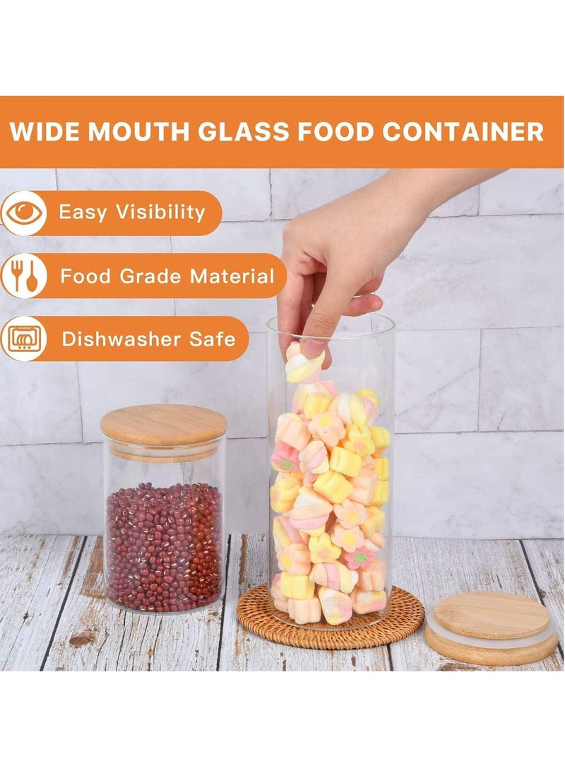 6 piece Glass Storage Jar with Bamboo Lids,Glass Airtight Canisters sets,Spice Jar, Pantry Organization and Storage Containers Ideal for Sugar, Coffee, Cookie, Candy,Cereals (700ml/24.6 oz) - Image 2