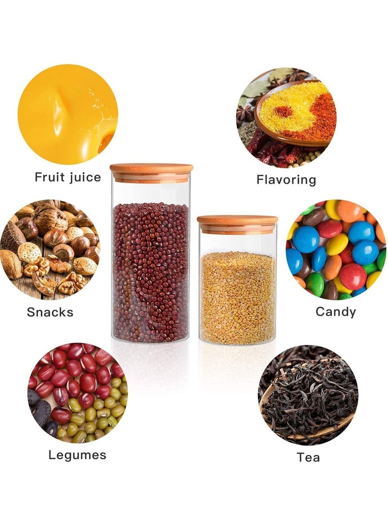 6 piece Glass Storage Jar with Bamboo Lids,Glass Airtight Canisters sets,Spice Jar, Pantry Organization and Storage Containers Ideal for Sugar, Coffee, Cookie, Candy,Cereals (700ml/24.6 oz) - Image 4