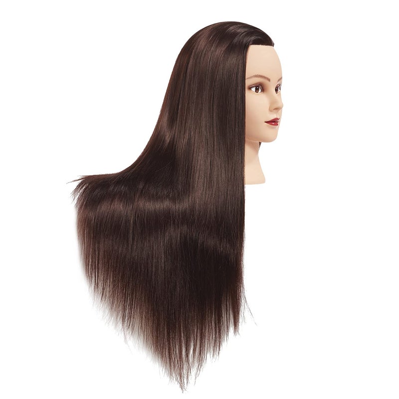 Training Head 26"-28" Mannequin Head Hair Styling Manikin Cosmetology Doll Head Synthetic Fiber Hair Hairdressing Training Model Free Clamp (1711D0420) - Image 3