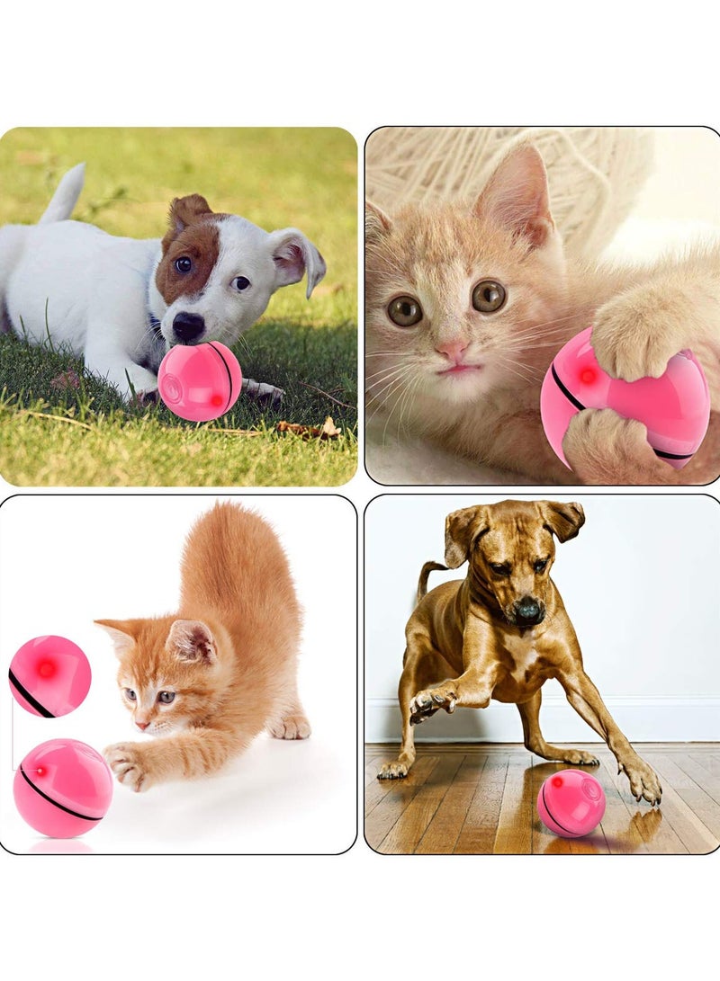 SYOSI Indoor Cat Interactive Toys, 360° Self-Rotating Cat Ball USB Rechargeable Cat Toy LED Flash Light Wicked Ball Kitten Training Smart Ball Indoor Cat Activity Toy for Indoor Cats Kittens Training(Red) - Image 3