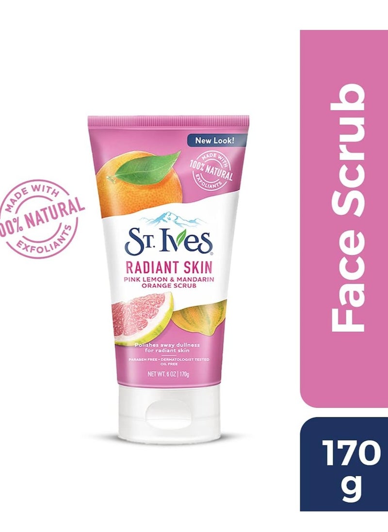 ST. Ives Even And Bright Pink Lemon And Mandarin Orange Face Scrub 6 Oz