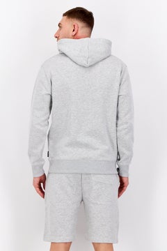 French Connection Men 2 Pcs Brand Logo Hooded Sweatshirts And Short Set, Light Grey  - Image 3