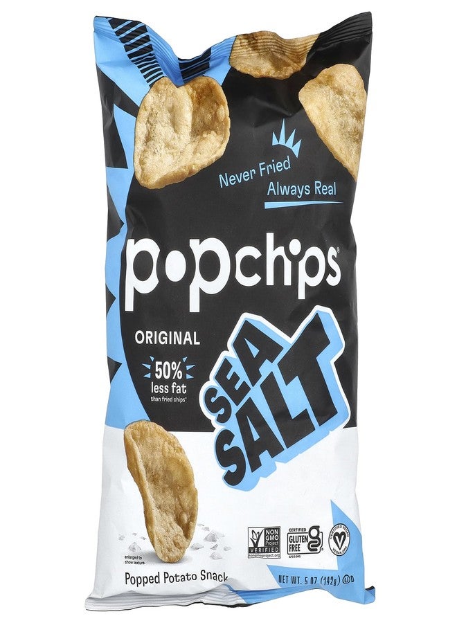 Popchips رقائق البطاطس بوب تشيبس، ملح البحر، 5 أونصات - Image 1