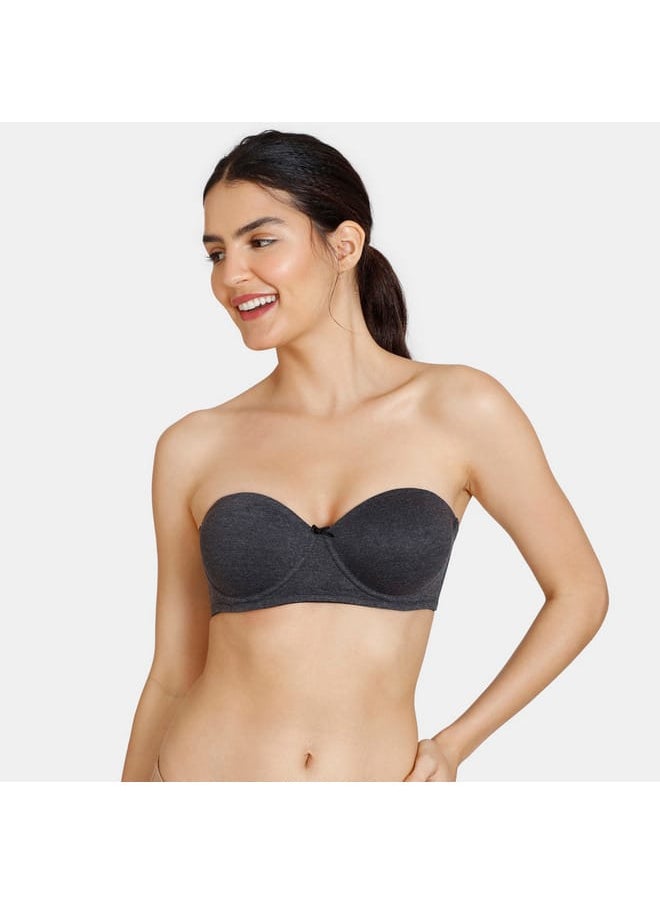 zivame Zivame Solid Padded Balconette Bra with Hook and Eye Closure  - Image 2