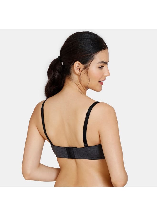 zivame Zivame Solid Padded Balconette Bra with Hook and Eye Closure  - Image 3