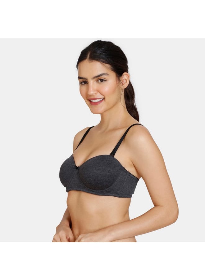 zivame Zivame Solid Padded Balconette Bra with Hook and Eye Closure  - Image 4