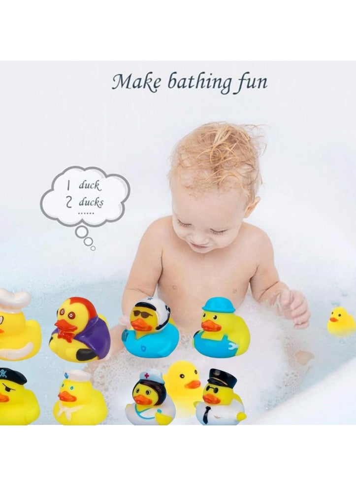 16 Pcs cute rubber bath ducks , different styles Rubber Duck Squeak Ducks ,Baby Shower Toy for Toddlers Boys Girls - Image 4