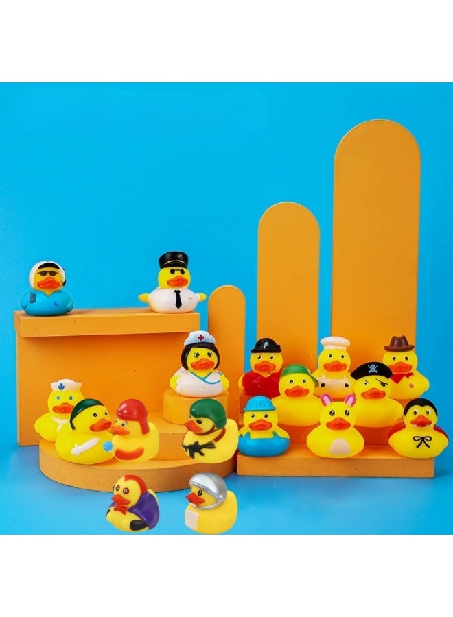 16 Pcs cute rubber bath ducks , different styles Rubber Duck Squeak Ducks ,Baby Shower Toy for Toddlers Boys Girls - Image 5
