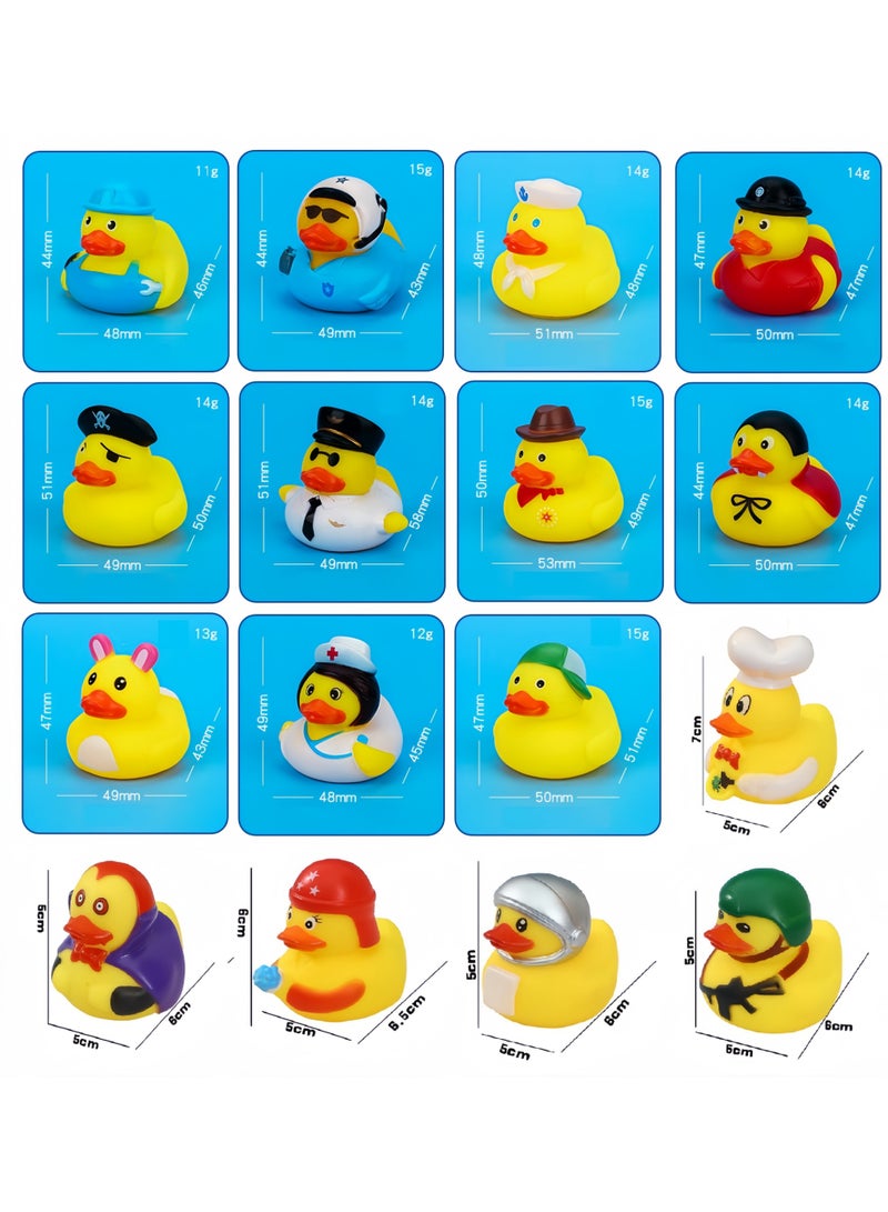 16 Pcs cute rubber bath ducks , different styles Rubber Duck Squeak Ducks ,Baby Shower Toy for Toddlers Boys Girls - Image 2