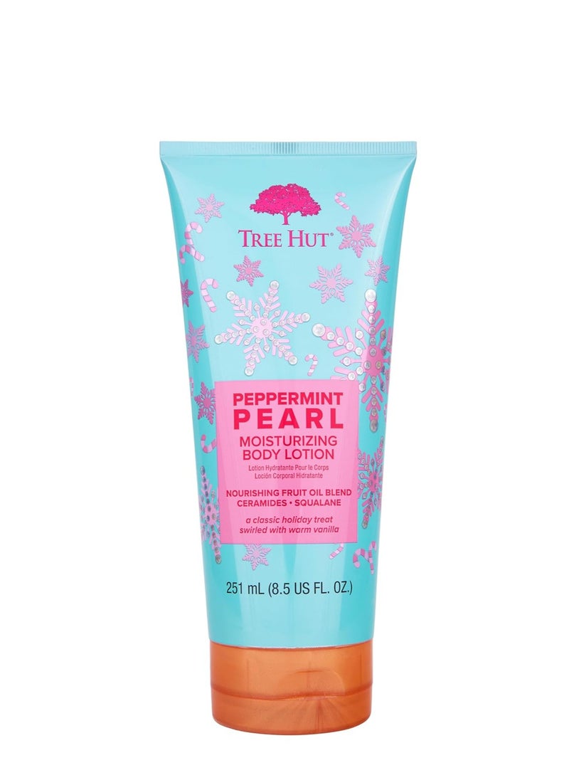 Tree Hut Tree Hut Peppermint Pearl Body Lotion | Limited Edition Holiday | Ceramide and Squalene Formula Helps Protect Skin | Long-lasting Hydration Leaves Skin Feeling Soft & Moisturized | 8.5 fl oz.  - Image 1