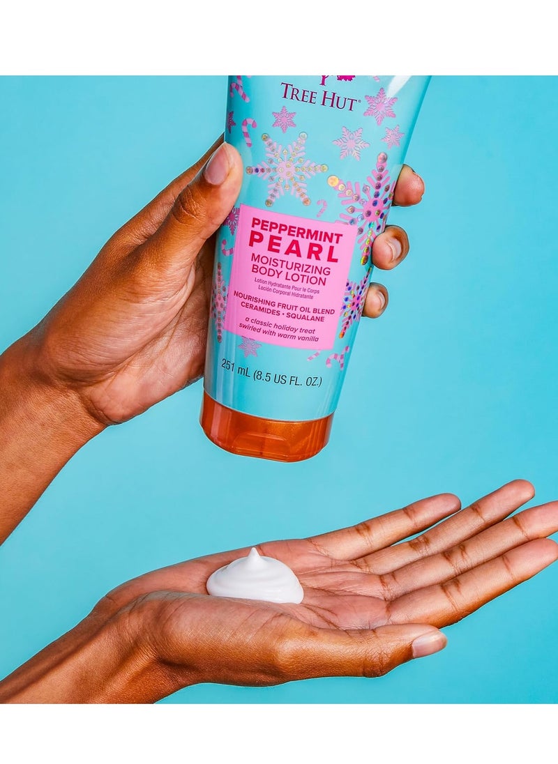 Tree Hut Tree Hut Peppermint Pearl Body Lotion | Limited Edition Holiday | Ceramide and Squalene Formula Helps Protect Skin | Long-lasting Hydration Leaves Skin Feeling Soft & Moisturized | 8.5 fl oz.  - Image 2