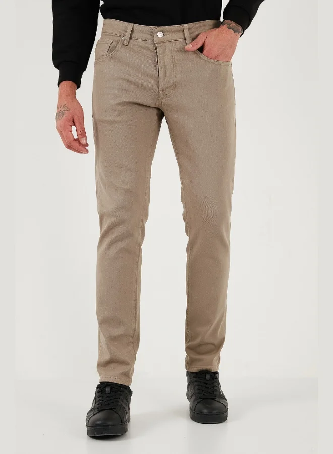 بوراتي جينز رجالي بوراتي قطن مطاطي بقصة ضيقة وخصر عادي وساق رفيعة