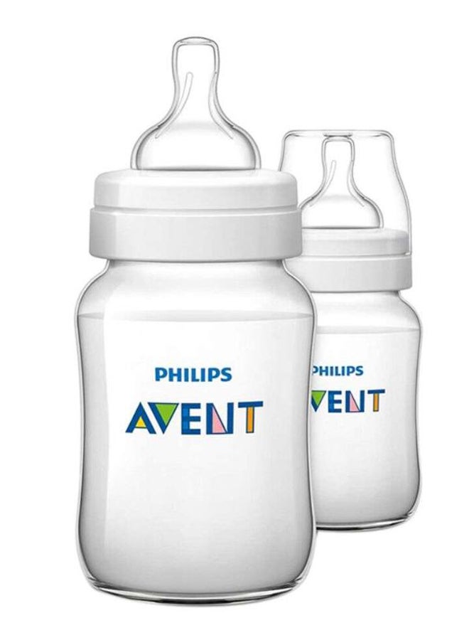 Philips Avent Set of 2 Classic Plus Feeding Bottle - Clear, 260 mL - Image 1