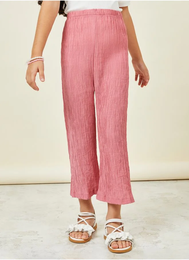 Styli High Rise Stripe Textured Linen Pants