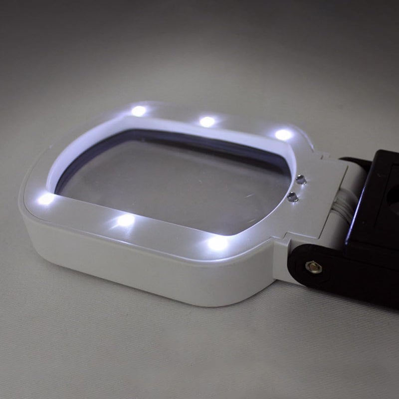 نظارة مكبرة قابلة للطي LED 10x عالية الوضوح مع ضوء قراءة محمول لكبار السن للفحص - Image 4