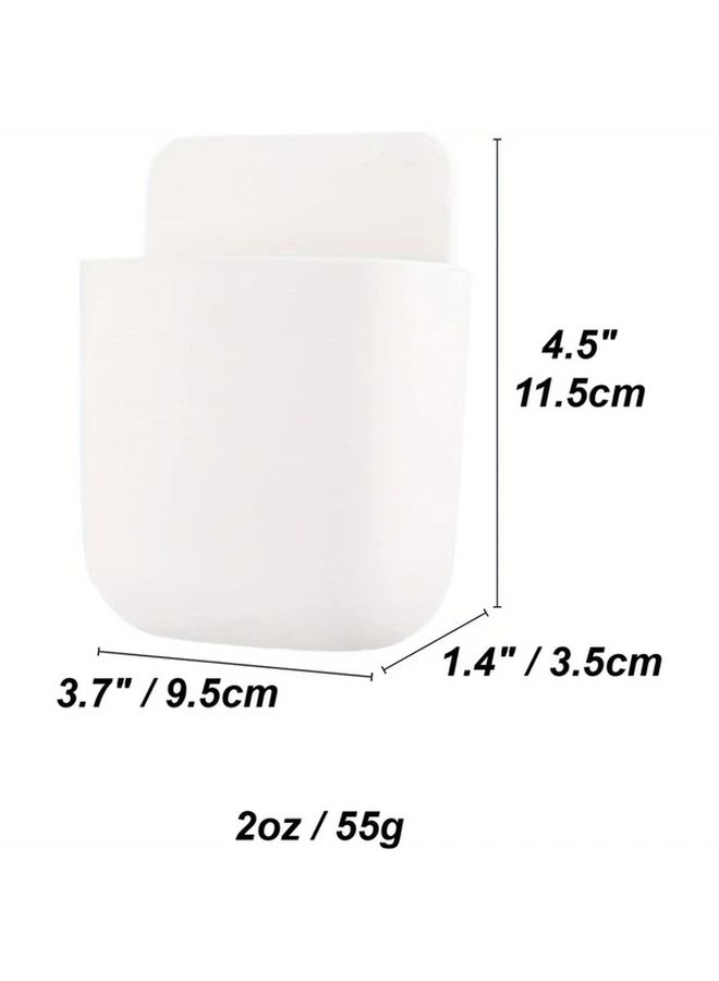 White 3Pcs Wall Mounted No Drill Remote Control Holder Self Adhesive Phone Organizer For Home Office - Image 5