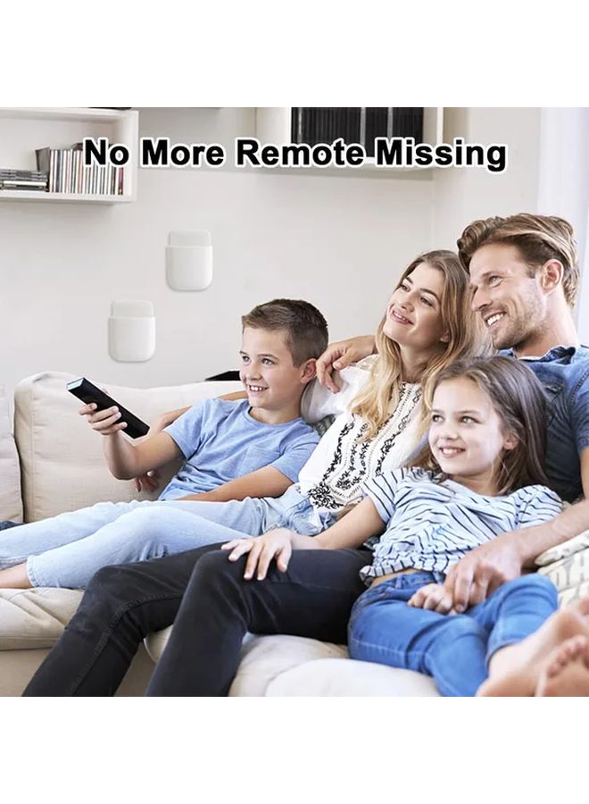 White 3Pcs Wall Mounted No Drill Remote Control Holder Self Adhesive Phone Organizer For Home Office - Image 2