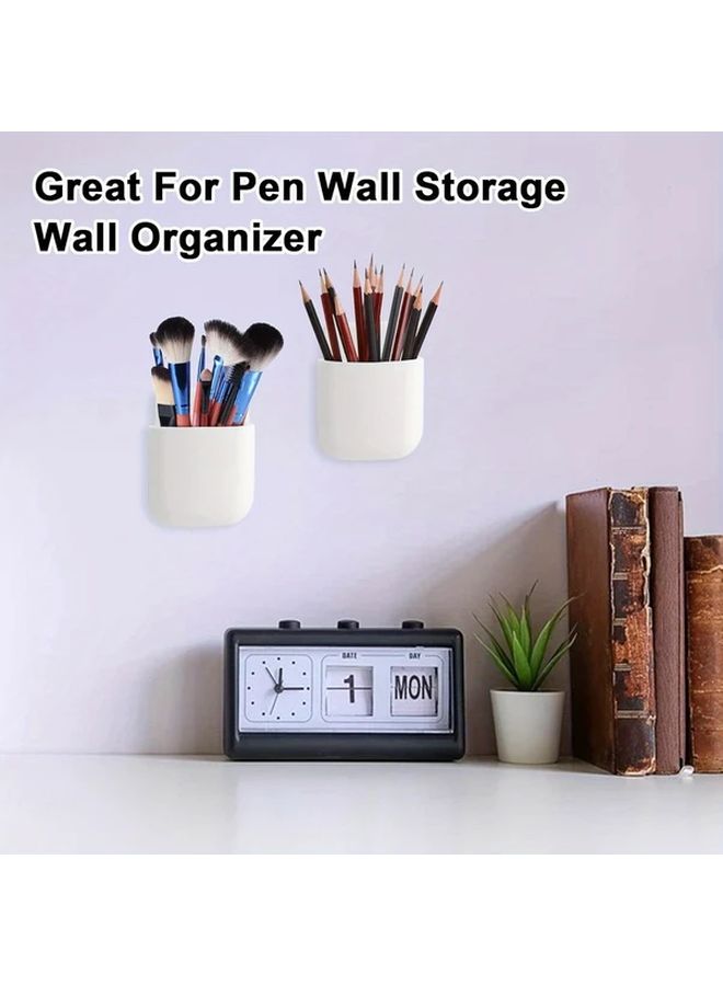 White 3Pcs Wall Mounted No Drill Remote Control Holder Self Adhesive Phone Organizer For Home Office - Image 4