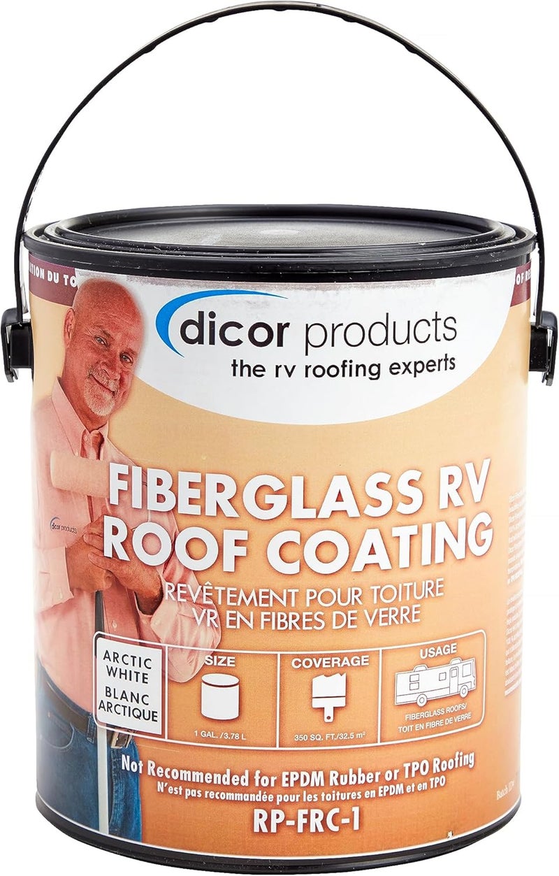 Dicor RP-FRC-1 Fiberglass RV Roof Coating System - White, 1 Gallon - Image 1