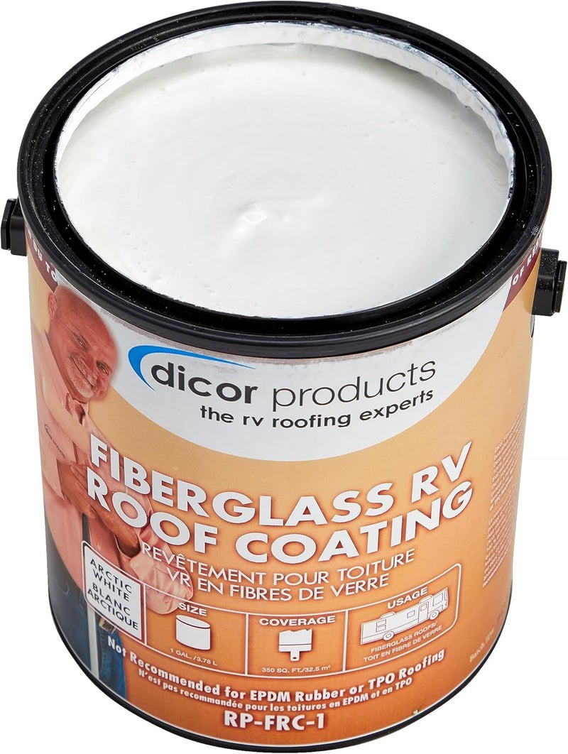 Dicor RP-FRC-1 Fiberglass RV Roof Coating System - White, 1 Gallon - Image 3