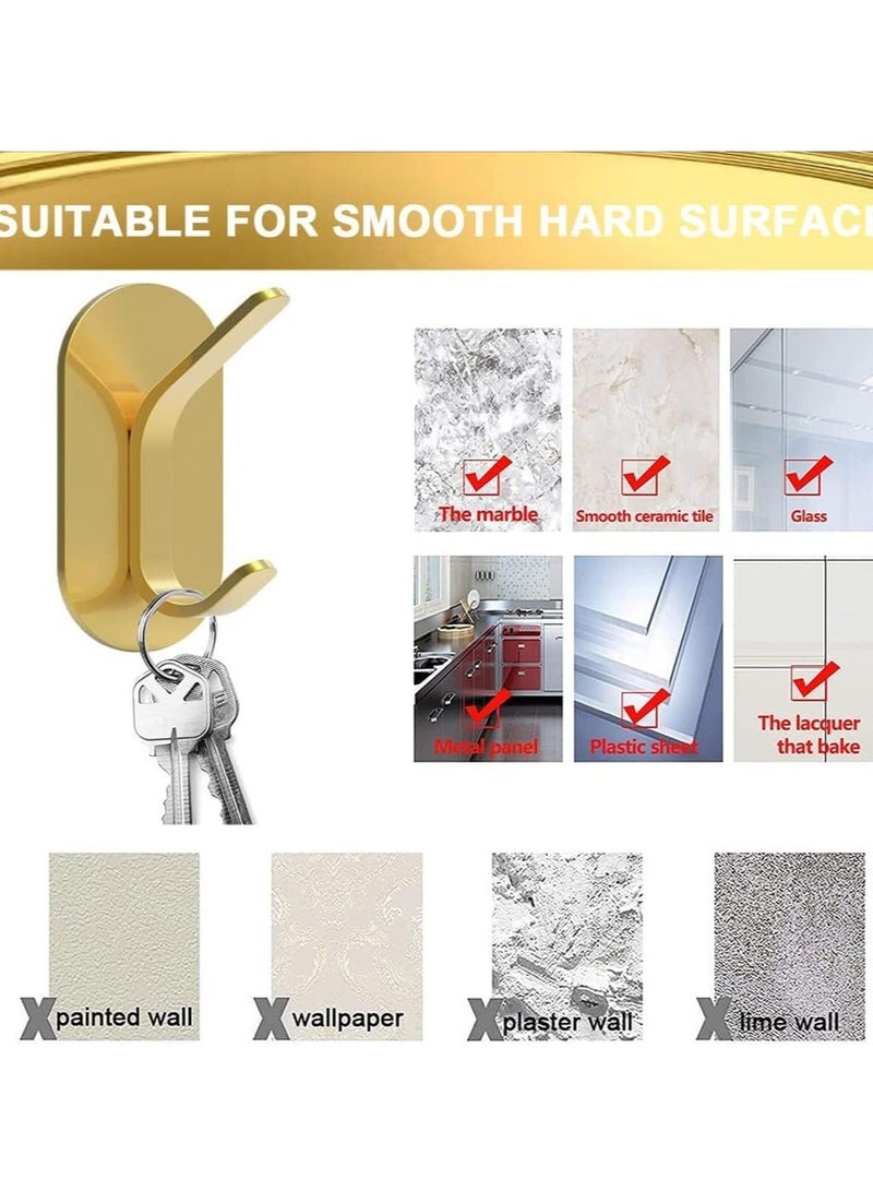 Adhesive Hooks Stick On Hooks Stainless Steel Waterproof Wall Hangers Heavy Duty Hooks for Hanging Coat 4 Packs  - Image 3