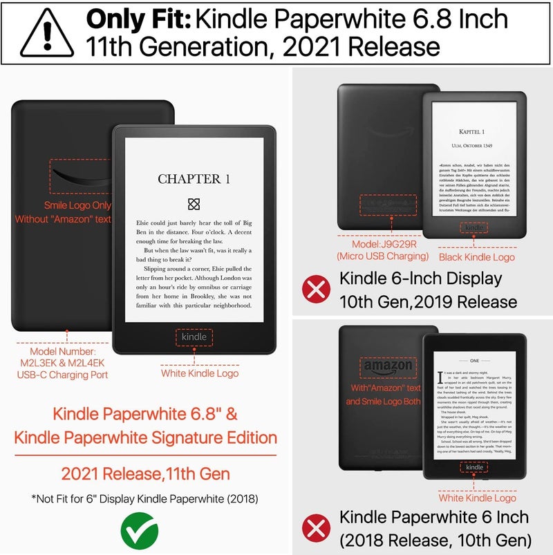 Robustrion Flip Cover for Kindle Paperwhite 11th Generation Cover 6.8 inch (Will Also fit Signature Edition) - Butterfly - Image 2