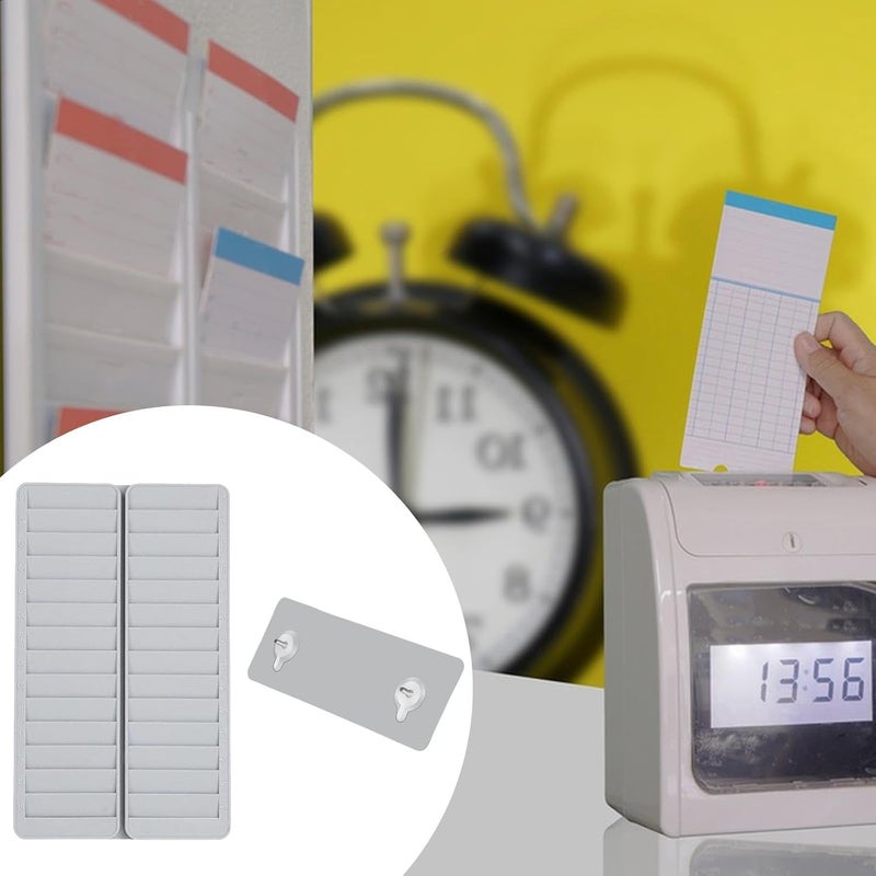 Time Card Holder Multipurpose for Attendance ID Rack Compact with 28 Pocket Wall Hanging for Warehouse Factory Workshop - Image 3