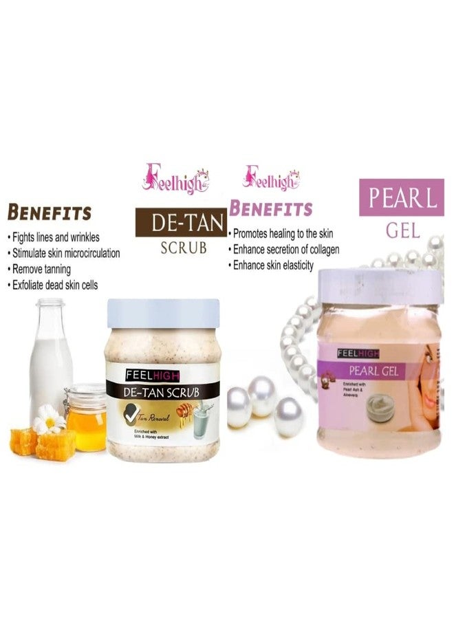 Feelhigh Face & Body De tan Tan Removal Scrub & Pearl Gel -Skin care Products (2 Items in the set) - Image 3