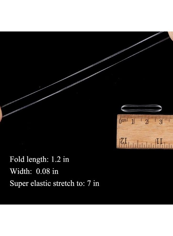 Mincer (800Pcs) Transparent Elastic Hair Band Mini Hair Rubber Bands With A Box Soft Hair Elastics Ties Lengthhair Elastics Strong Reuseable (Transparent) - Image 3