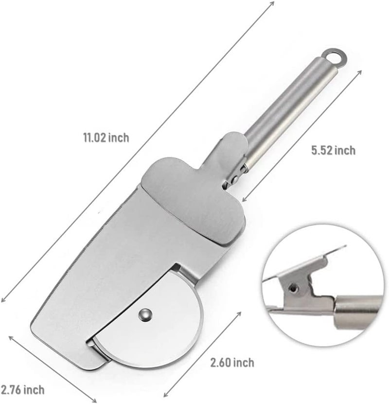 FS COOL Pizza Cutter Wheel 4 in 1 Multifunction Stainless Steel Pizza Wheel Pizza Shovel Pizza Knife for Pizza Pies Waffles and Dough Cookies Dishwasher Safe - Image 2