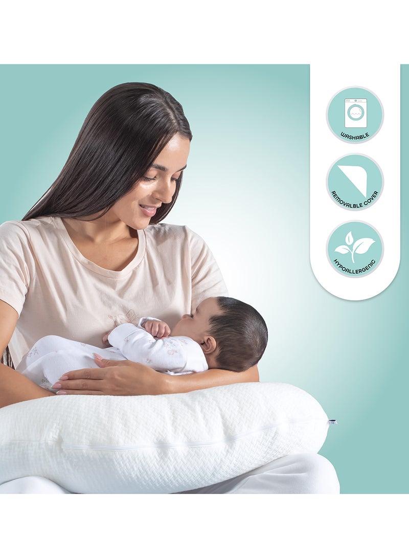 Moon Organic Feeding Nursing Pillow - White - Image 4