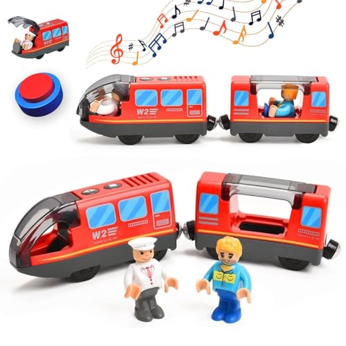Giant bean Battery Operated Electric Locomotive Magnetic Train Set for Wooden Train Tracks Powerful Engine Compatible with Most Brands Christmas Toys for Kids 3 - Image 1