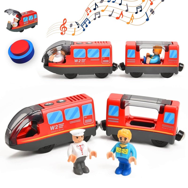 Giant bean Battery Operated Electric Locomotive Magnetic Train Set for Wooden Train Tracks Powerful Engine Compatible with Most Brands Christmas Toys for Kids 3 - Image 3