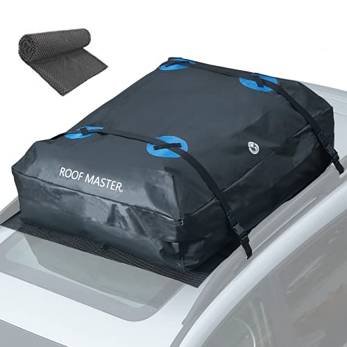 Rooftop Cargo Carrier PI Store Waterproof Car Roof Bag with Protective Mat Extra 16 Cubic Foot Storage Carriers for All Cars withWithout Roof Racks Gift for Men