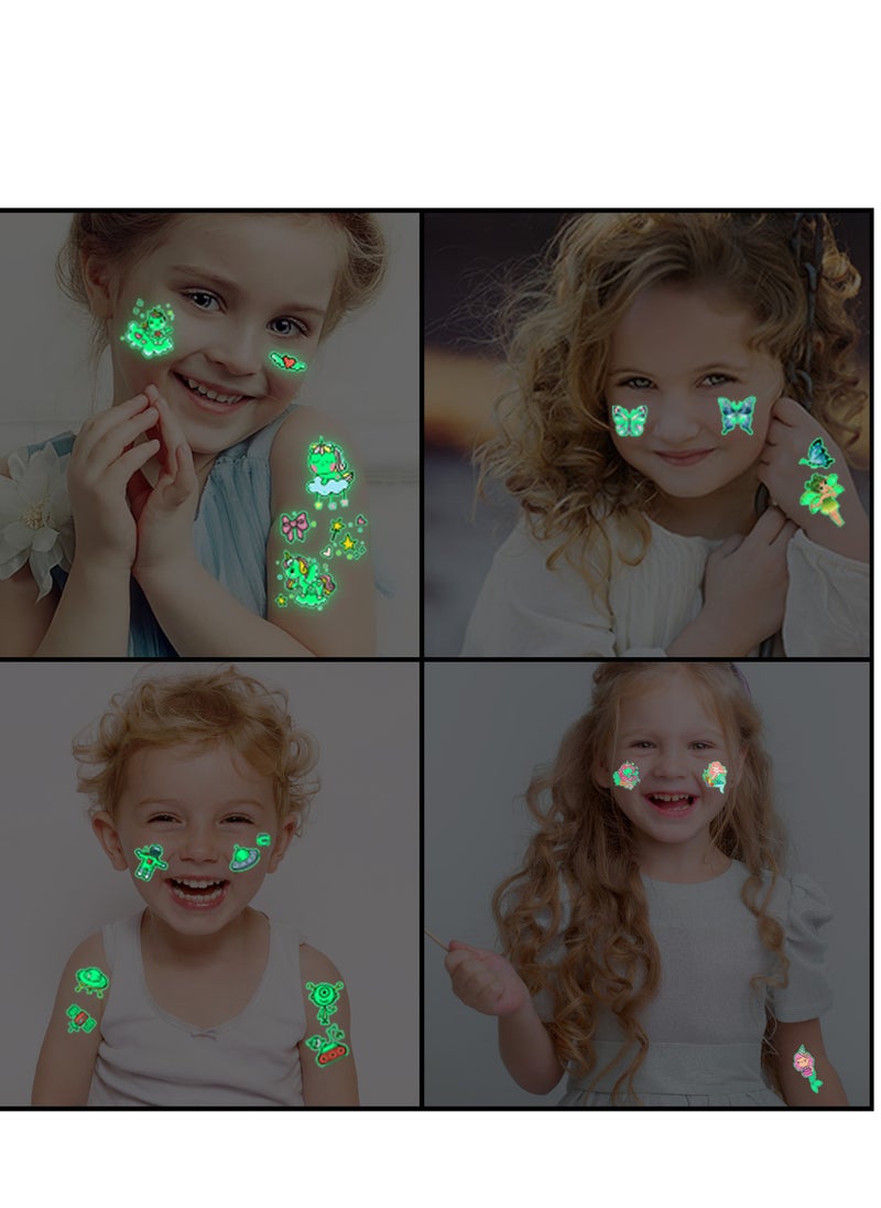 Generic - 10 sheets（150 pcs） Luminous Tattoos for Kids, little monster Theme Kids Temporary Tattoos, Mixed Styles Temporary Tattoo Stickers,Glow in the Dark Tattoos for Boys and Girls - Image 1